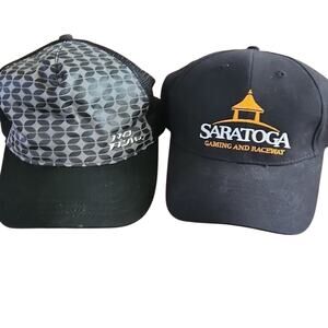 Set of men's adjustable hats caps, Vintage NO FEAR and new Saratoga raceway